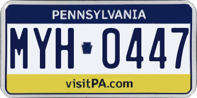 PA license plate MYH0447