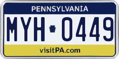 PA license plate MYH0449
