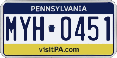 PA license plate MYH0451