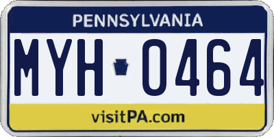PA license plate MYH0464