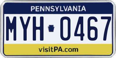 PA license plate MYH0467