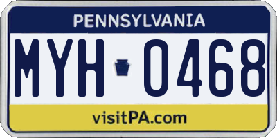 PA license plate MYH0468