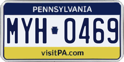 PA license plate MYH0469