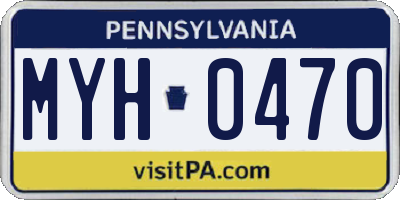 PA license plate MYH0470