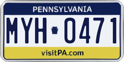 PA license plate MYH0471