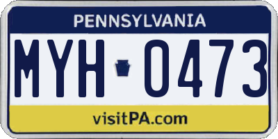 PA license plate MYH0473