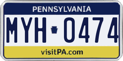 PA license plate MYH0474