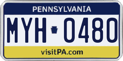 PA license plate MYH0480