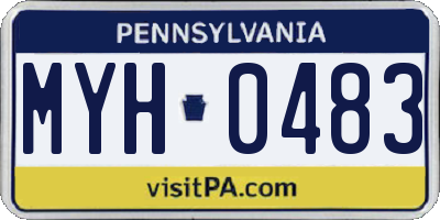 PA license plate MYH0483