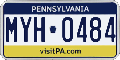 PA license plate MYH0484