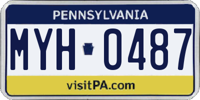 PA license plate MYH0487