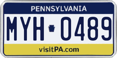 PA license plate MYH0489