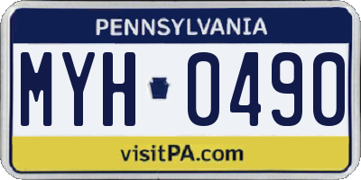 PA license plate MYH0490