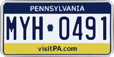PA license plate MYH0491
