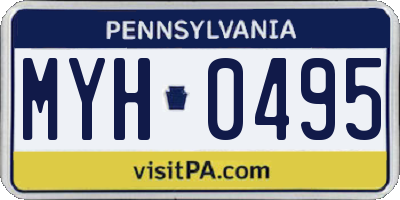 PA license plate MYH0495