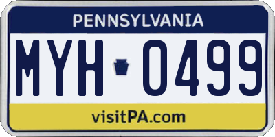 PA license plate MYH0499