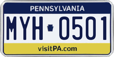 PA license plate MYH0501