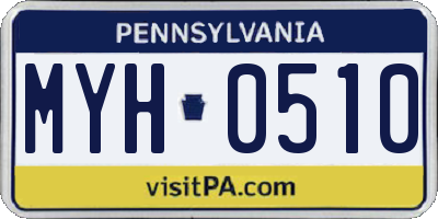 PA license plate MYH0510