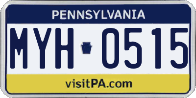PA license plate MYH0515