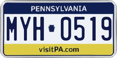 PA license plate MYH0519
