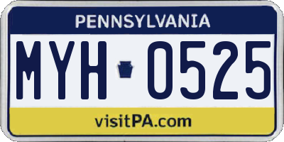 PA license plate MYH0525