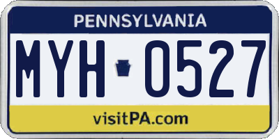 PA license plate MYH0527