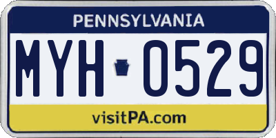 PA license plate MYH0529