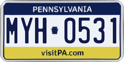 PA license plate MYH0531