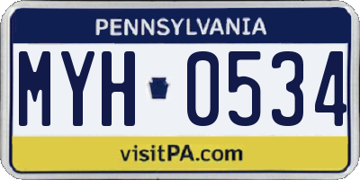 PA license plate MYH0534