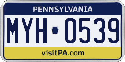 PA license plate MYH0539