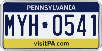 PA license plate MYH0541