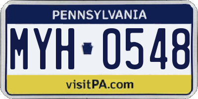 PA license plate MYH0548