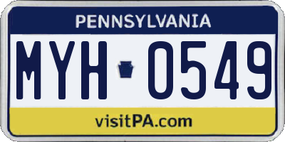 PA license plate MYH0549