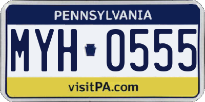 PA license plate MYH0555