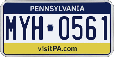 PA license plate MYH0561