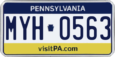PA license plate MYH0563