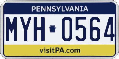 PA license plate MYH0564