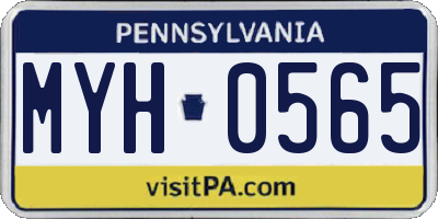 PA license plate MYH0565