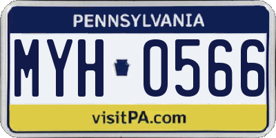 PA license plate MYH0566