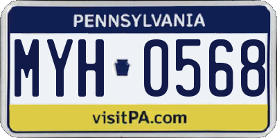 PA license plate MYH0568