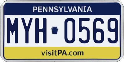 PA license plate MYH0569