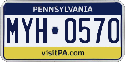 PA license plate MYH0570