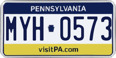 PA license plate MYH0573