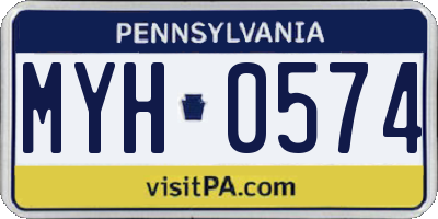 PA license plate MYH0574