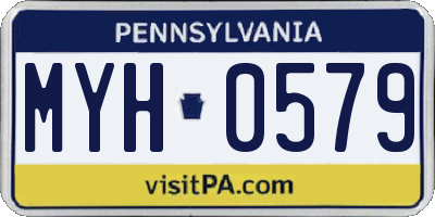 PA license plate MYH0579