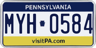 PA license plate MYH0584