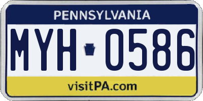 PA license plate MYH0586