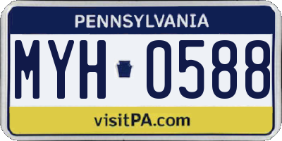 PA license plate MYH0588