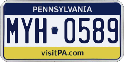 PA license plate MYH0589