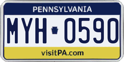 PA license plate MYH0590